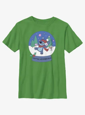 Disney Lilo & Stitch Winter Wonderland Snowglobe Youth T-Shirt