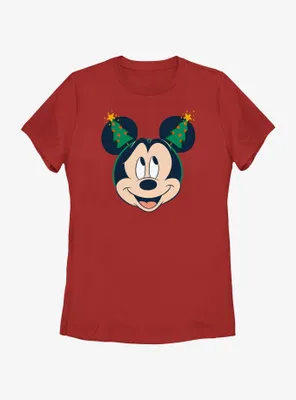 Disney Mickey Mouse Christmas Tree Ears Womens T-Shirt