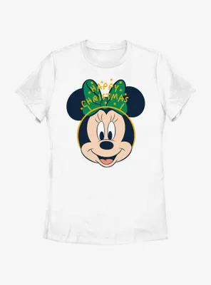 Disney Minnie Mouse Happy Christmas Ears Womens T-Shirt