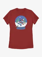 Disney Lilo & Stitch Winter Wonderland Snowglobe Womens T-Shirt