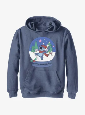 Disney Lilo & Stitch Winter Wonderland Snowglobe Youth Hoodie