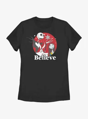Disney Nightmare Before Christmas Jack And Sally Believe Womens T-Shirt