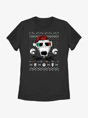 Disney Nightmare Before Christmas Ugly Holiday Jack Vision Womens T-Shirt