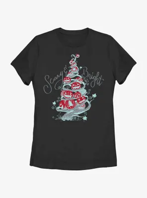Disney Nightmare Before Christmas Scary & Bright Tree Womens T-Shirt