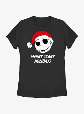 Disney Nightmare Before Christmas Merry Scary Holidays Womens T-Shirt