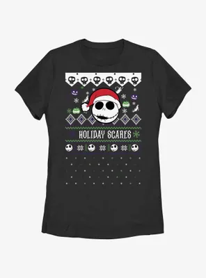 Disney Nightmare Before Christmas Ugly Holiday Jack Snowfall Womens T-Shirt