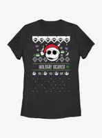 Disney Nightmare Before Christmas Ugly Holiday Jack Snowfall Womens T-Shirt