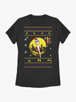 Disney Nightmare Before Christmas Jack Ugly Holidays Style Womens T-Shirt