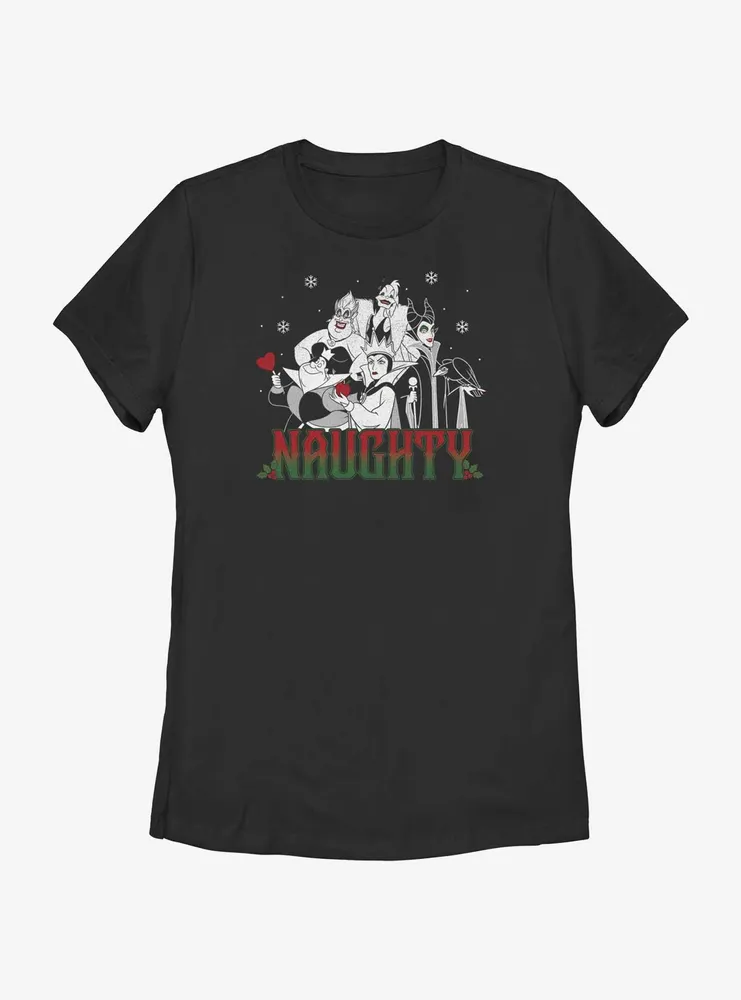 Disney Villains Naughty Villians Womens T-Shirt