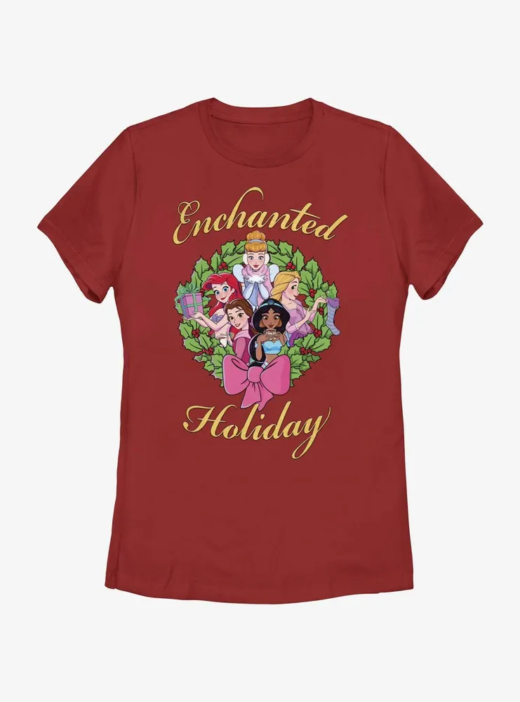 Disney Princesses Enchanted Holiday Womens T-Shirt