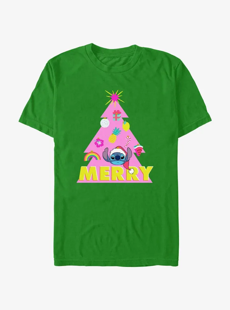 Disney Lilo & Stitch Merry Christmas Tree T-Shirt