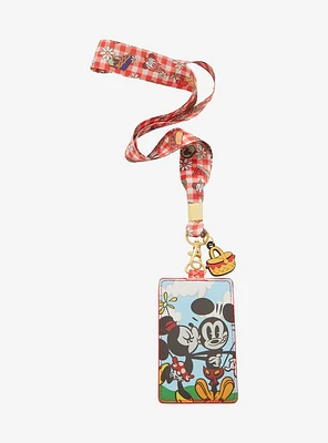 Loungefly Disney Mickey Mouse & Minnie Mouse Picnic Lanyard & Cardholder