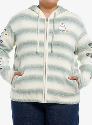 Her Universe Studio Ghibli® My Neighbor Totoro Marled Stripe Girls Knit Hoodie Plus