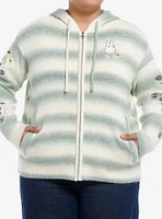 Her Universe Studio Ghibli® My Neighbor Totoro Marled Stripe Girls Knit Hoodie Plus