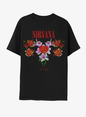 Nirvana Floral Boyfriend Fit Girls T-Shirt