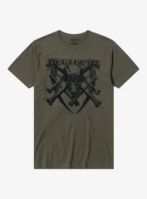 Megadeth Vic Rattlehead & Crossbones Boyfriend Fit Girls T-Shirt