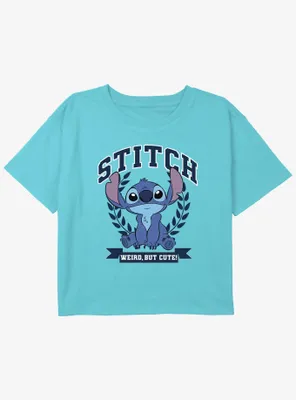 Disney Lilo & Stitch Weird But Cute Girls Youth Crop T-Shirt