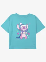 Disney Lilo & Stitch Cozy Angel Girls Youth Crop T-Shirt