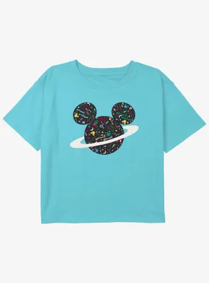 Disney Mickey Mouse Planet Girls Youth Crop T-Shirt