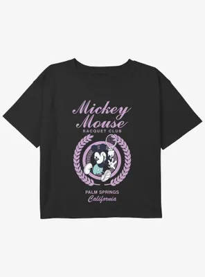 Disney Mickey Mouse Racquet Club Girls Youth Crop T-Shirt