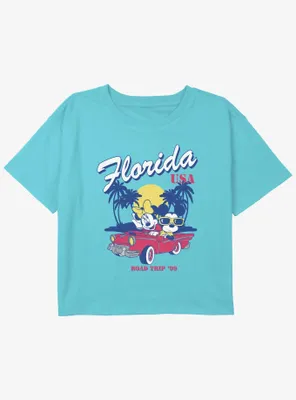 Disney Mickey Mouse Florida Road Trip Girls Youth Crop T-Shirt