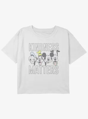 Disney Mickey Mouse Kindness Matters Girls Youth Crop T-Shirt