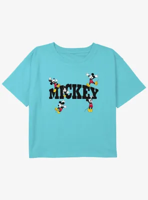 Disney Mickey Mouse Hanging Around Girls Youth Crop T-Shirt