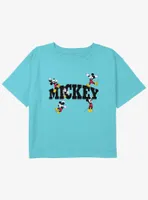 Disney Mickey Mouse Hanging Around Girls Youth Crop T-Shirt