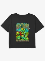 Disney The Nightmare Before Christmas Neon Jack Sally and Zero Girls Youth Crop T-Shirt