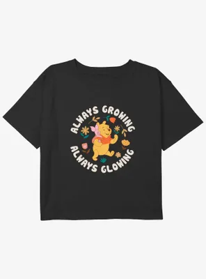 Disney Winnie The Pooh Always Growing Glowing Girls Youth Crop T-Shirt