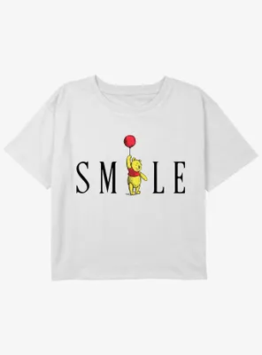 Disney Winnie The Pooh Smile Balloon Girls Youth Crop T-Shirt