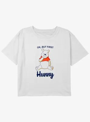 Disney Winnie The Pooh Hunny First Girls Youth Crop T-Shirt