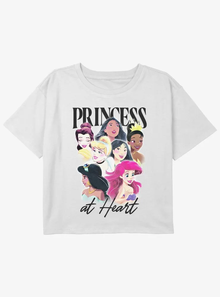 Disney Beauty and the Beast Princess At Heart Girls Youth Crop T-Shirt