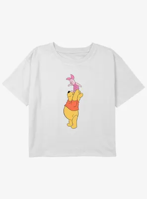 Disney Winnie The Pooh & Pigletlet True Friends Girls Youth Crop T-Shirt