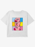 Kirby Panel Stack Girls Youth Crop T-Shirt