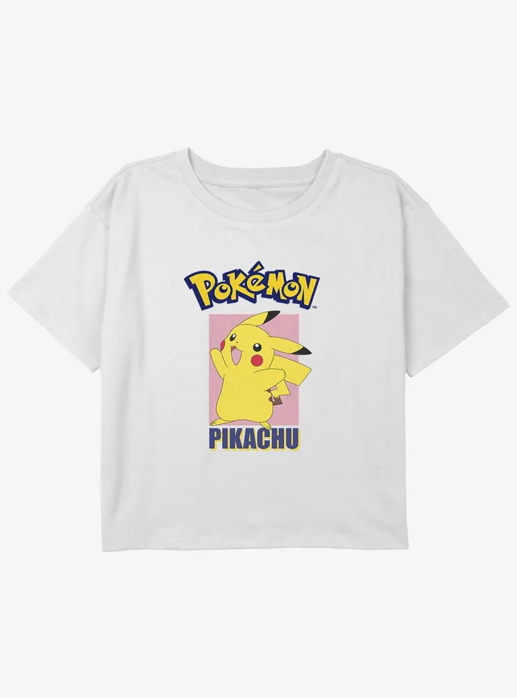 Pokemon Pikachu Pose Girls Youth Crop T-Shirt