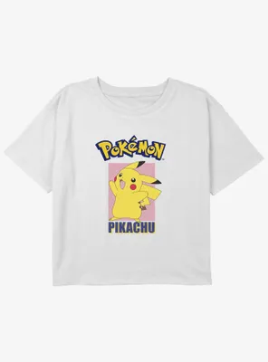 Pokemon Pikachu Pose Girls Youth Crop T-Shirt