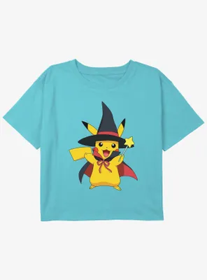 Pokemon Pikachu Witch Girls Youth Crop T-Shirt