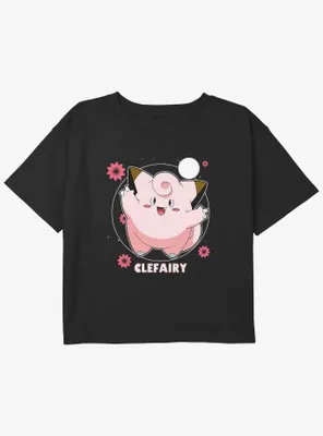 Pokemon Clefairy Fairy Dance Girls Youth Crop T-Shirt