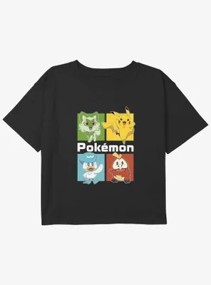 Pokemon Newest Starters Girls Youth Crop T-Shirt
