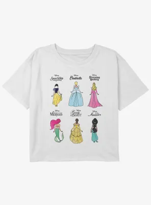 Disney Snow White and the Seven Dwarfs Princess Grid Girls Youth Crop T-Shirt