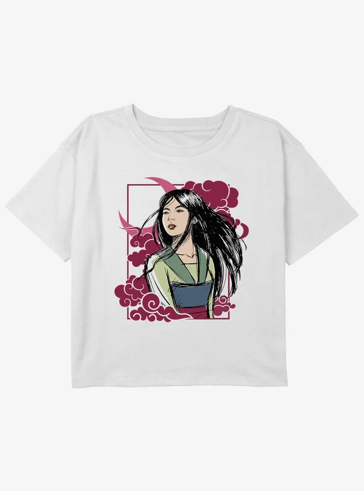 Disney Mulan Moon Girls Youth Crop T-Shirt