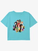 Disney Snow White and the Seven Dwarfs Floral Princess Girls Youth Crop T-Shirt