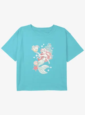 Disney The Little Mermaid Better Under Sea Girls Youth Crop T-Shirt