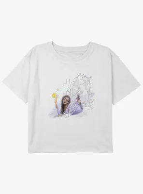 Disney Wish Watercolor Girls Youth Crop T-Shirt