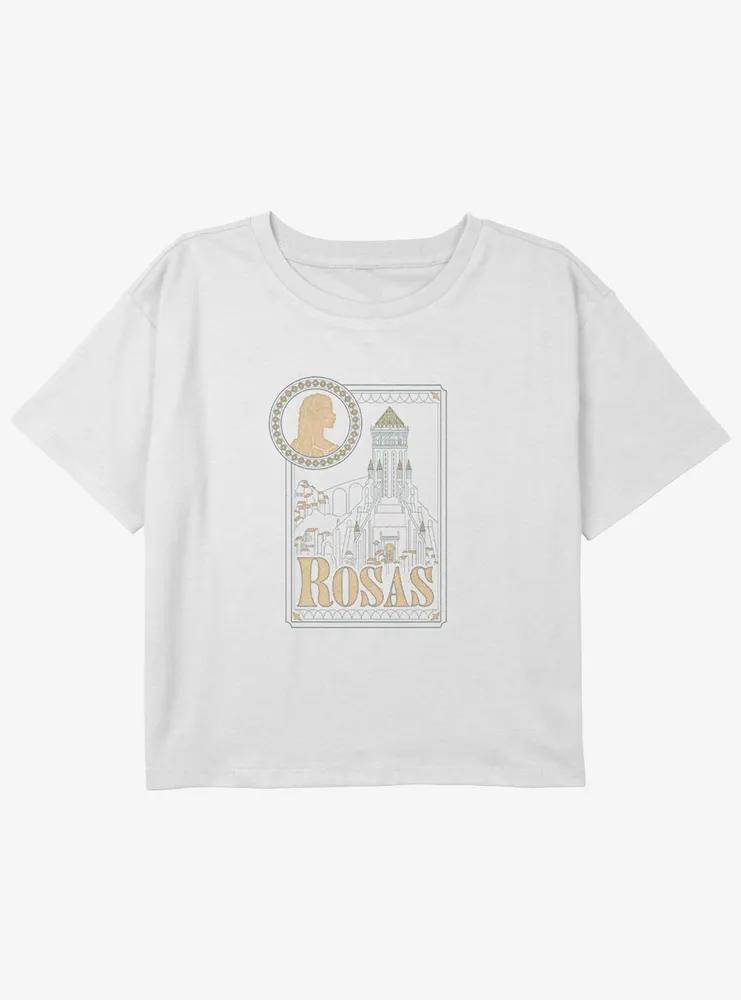 Disney Wish Rosas Card Girls Youth Crop T-Shirt