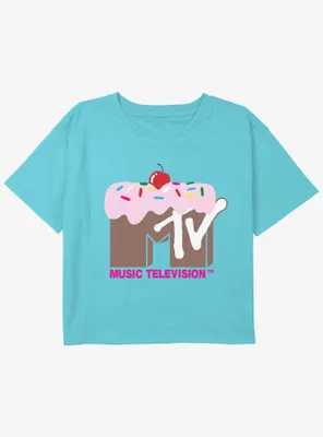 MTV  Ice Cream Logo Girls Youth Crop T-Shirt