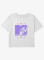 MTV  Stars Logo Girls Youth Crop T-Shirt