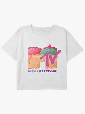 MTV  Sweets Logo Girls Youth Crop T-Shirt