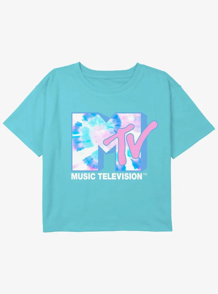 MTV  Tie-Dye Logo Girls Youth Crop T-Shirt